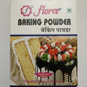 Flora Baking Powder for baking soft cakes, fluffy muffins, cookies, pancakes, biscuits and other baked goods. Premium quality double action baking powder made in India.