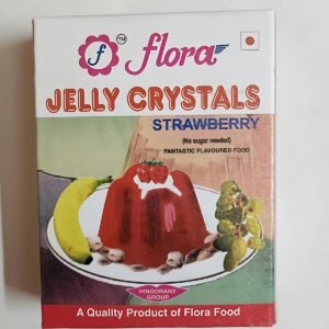 Flora Jelly Crystals Strawberry Flavour non veg jelly front packaging