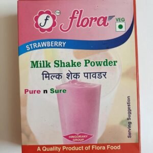 Flora Strawberry Milkshake Powder Mix for preparing delicious strawberry milkshakes